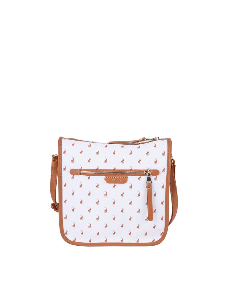 Panama Crossbody Bag - Tan/White