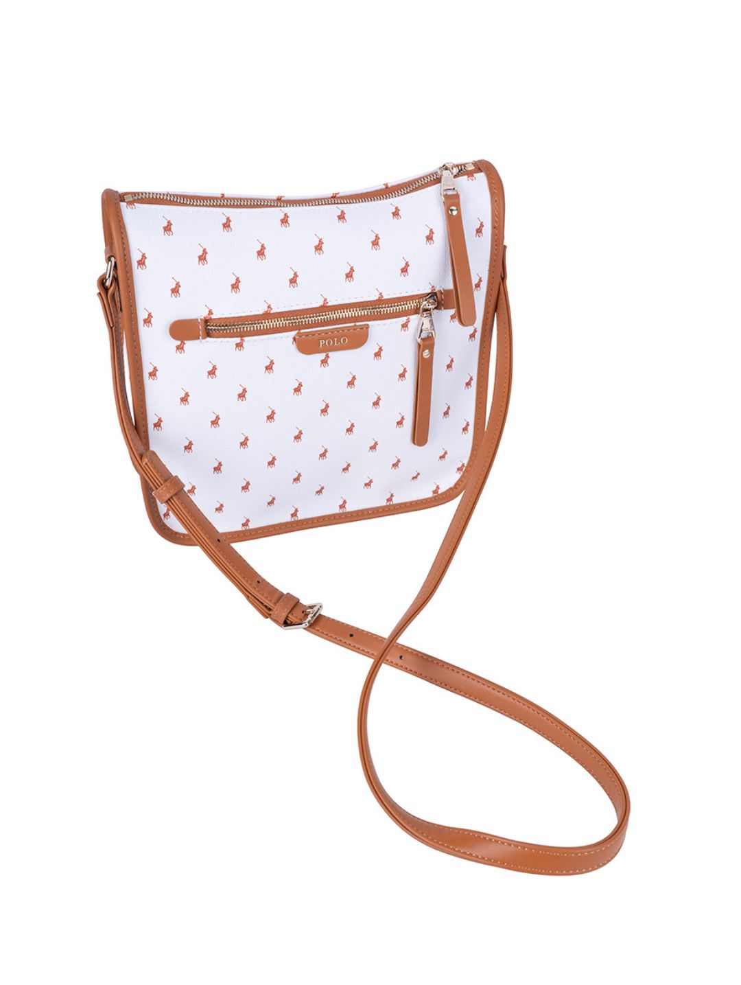 Panama Crossbody Bag - Tan/White