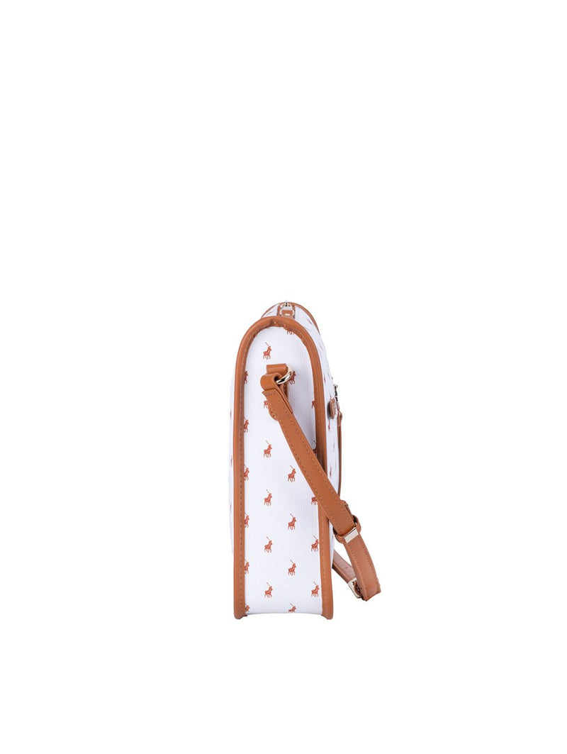 Panama Crossbody Bag - Tan/White