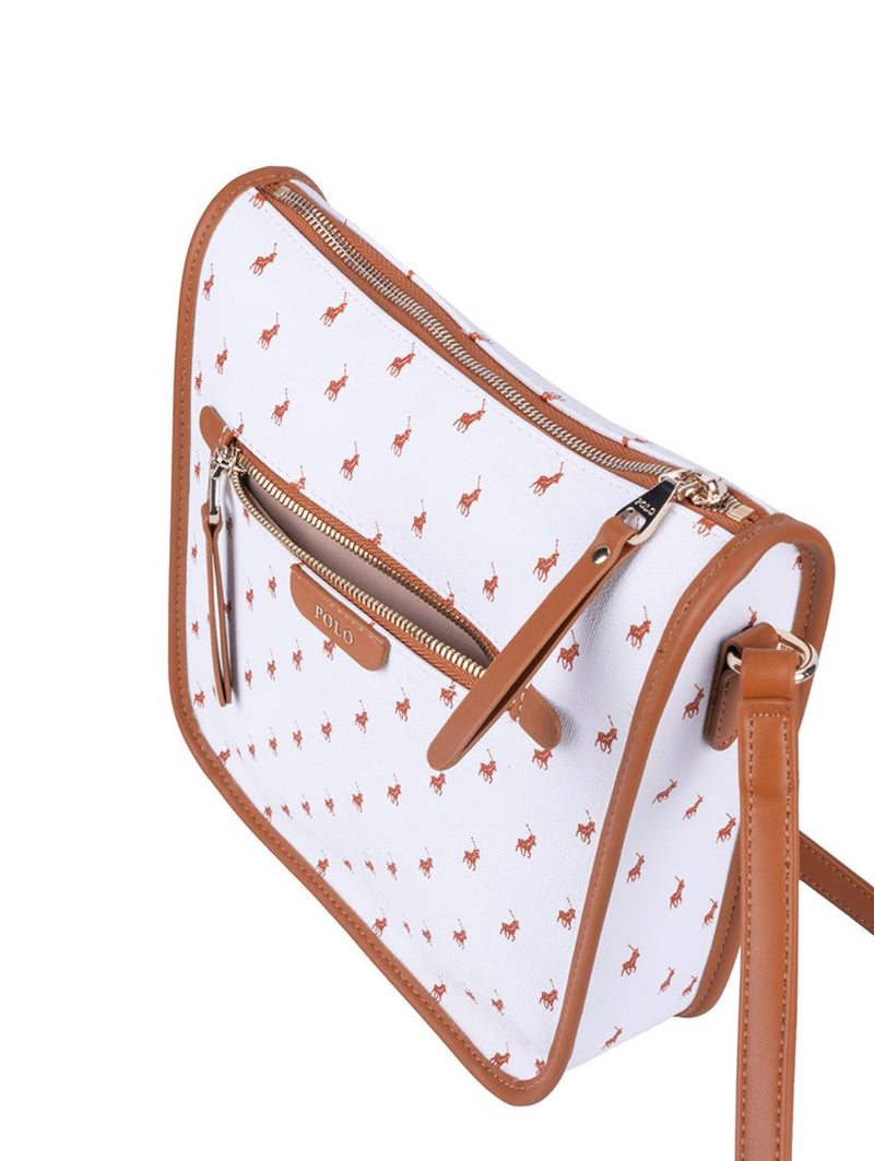 Panama Crossbody Bag - Tan/White