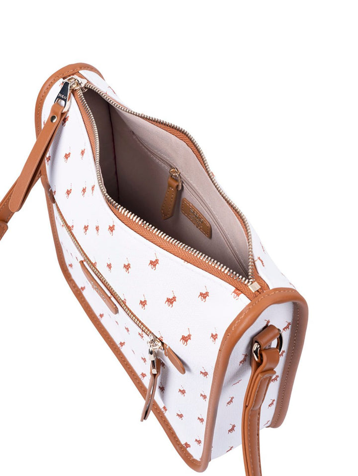 Panama Crossbody Bag - Tan/White