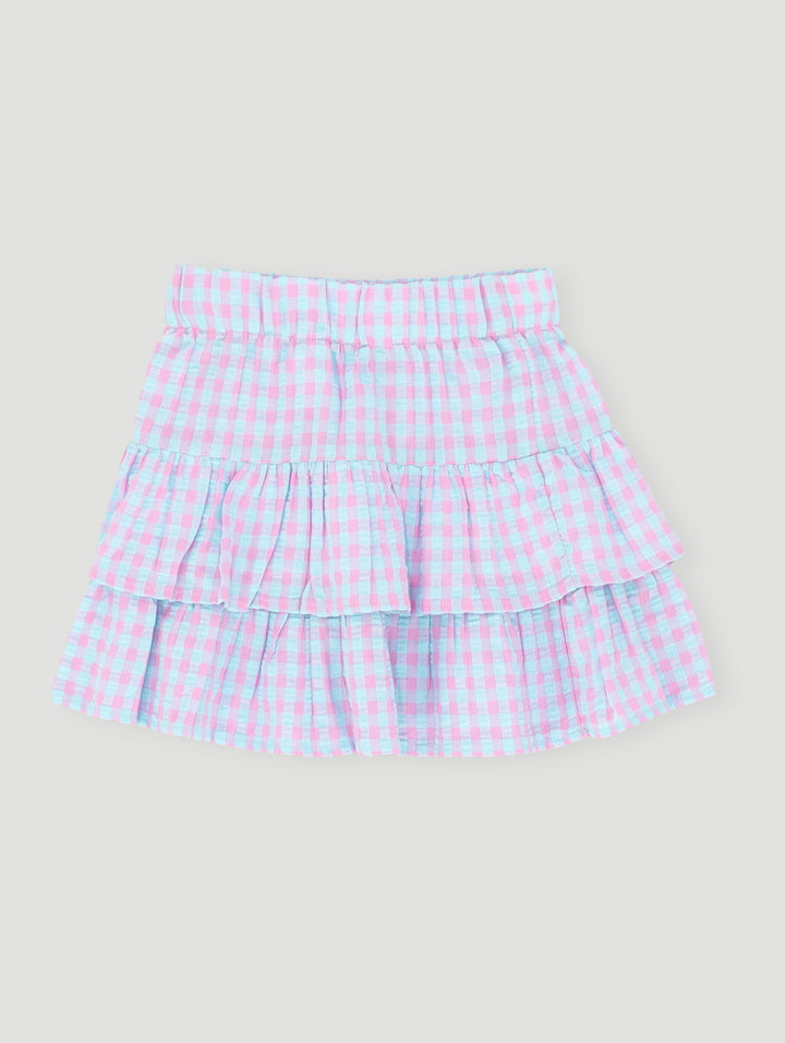 Pre- Girls Ra Ra Seersucker Skirt - Blue