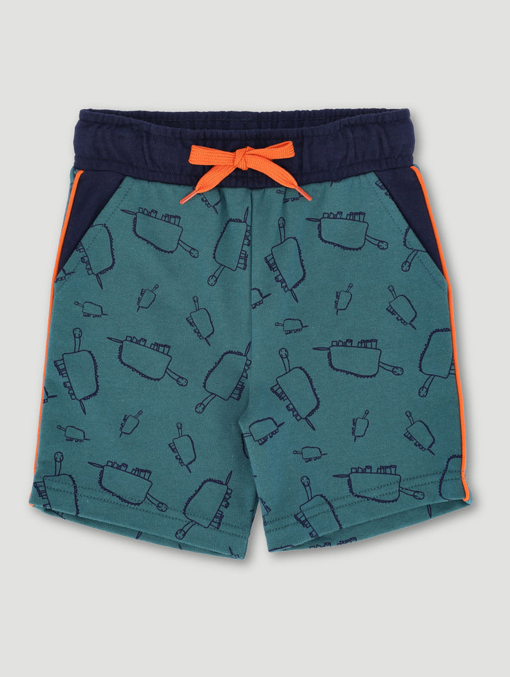 Pre-Boys Danasoli Print Fleece Short - Teal
