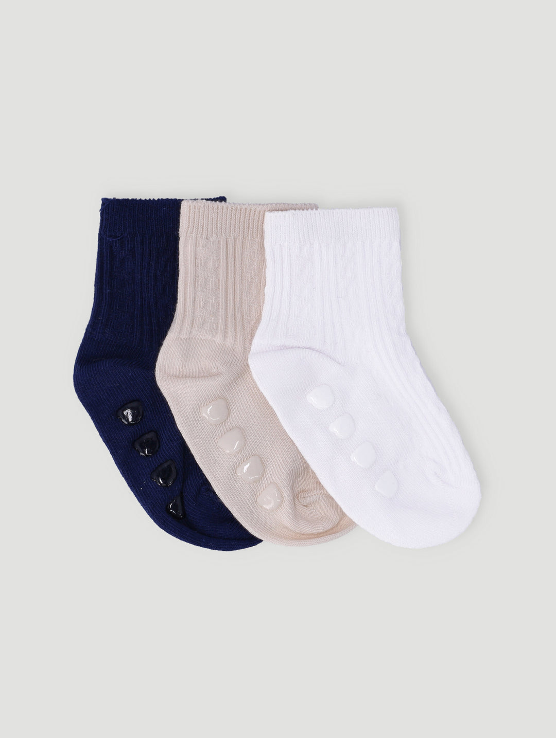 Baby Boys 3 Pack Textured Sock - Multi