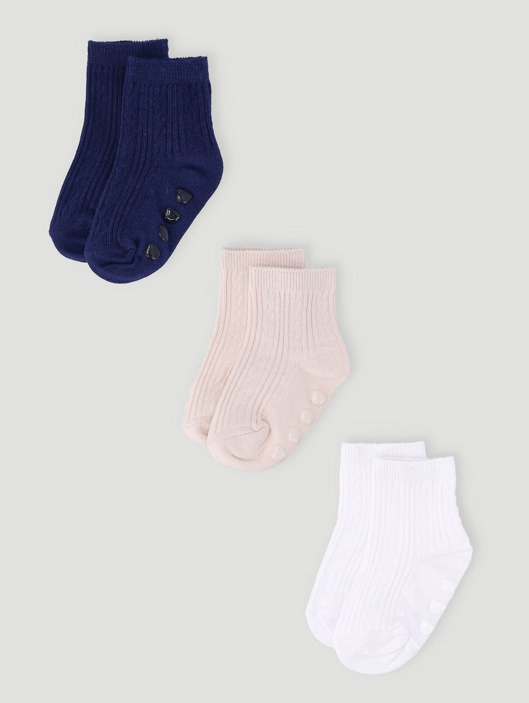 Baby Boys 3 Pack Textured Sock - Multi