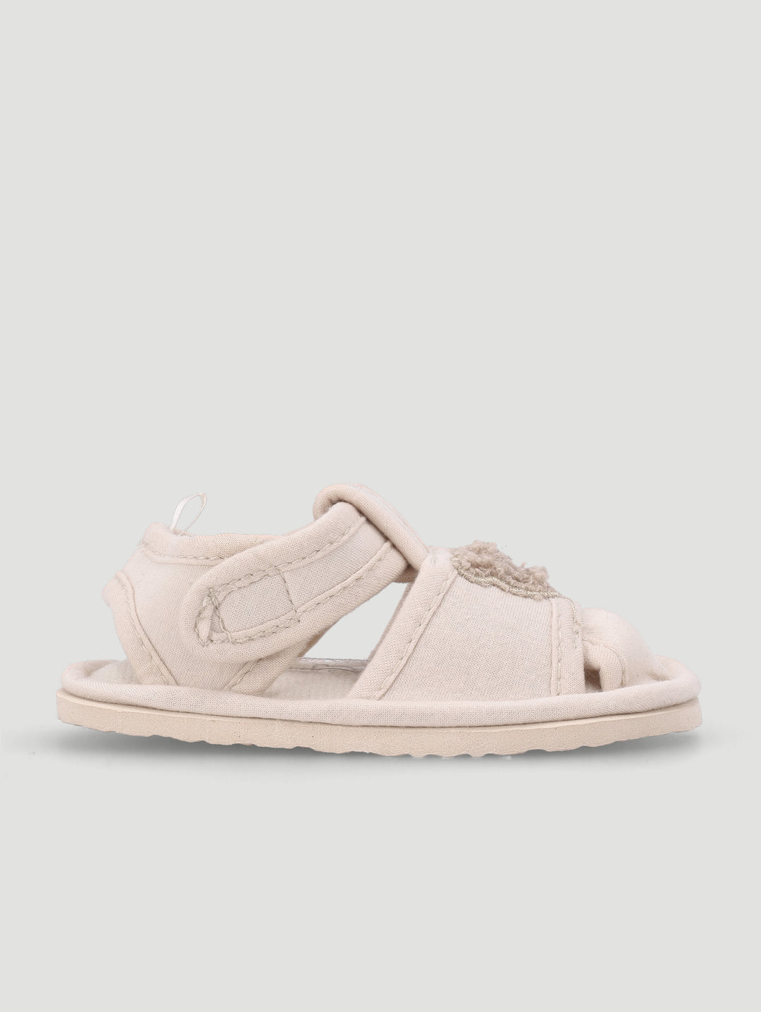 Baby Boys Bear Open Toe Slipper - Stone