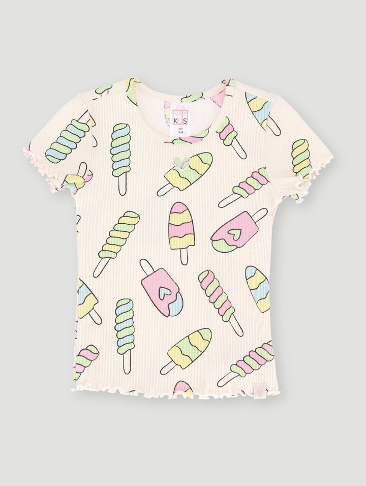 Pre- Girls Fashion Rib Tee - Lime