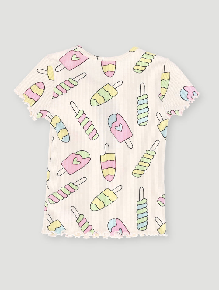 Pre- Girls Fashion Rib Tee - Lime