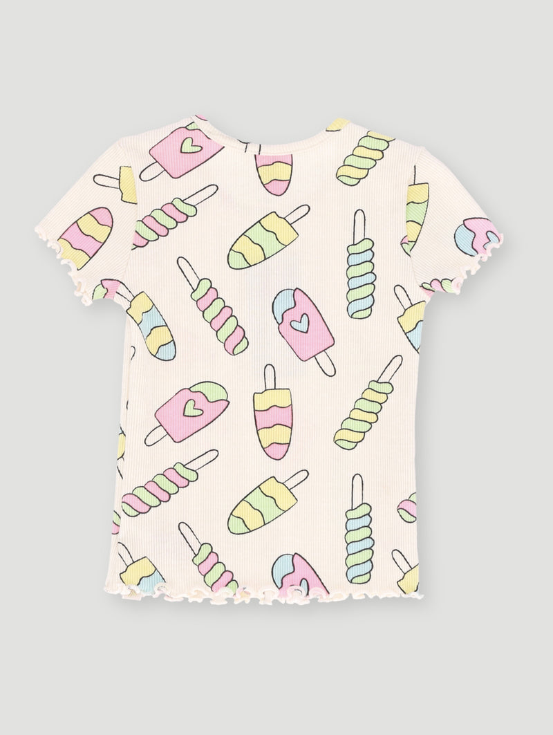 Pre- Girls Fashion Rib Tee - Lime