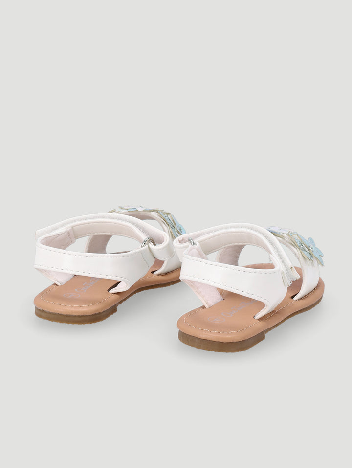 Baby Girls Diamante Detail Daisy Sandal - White