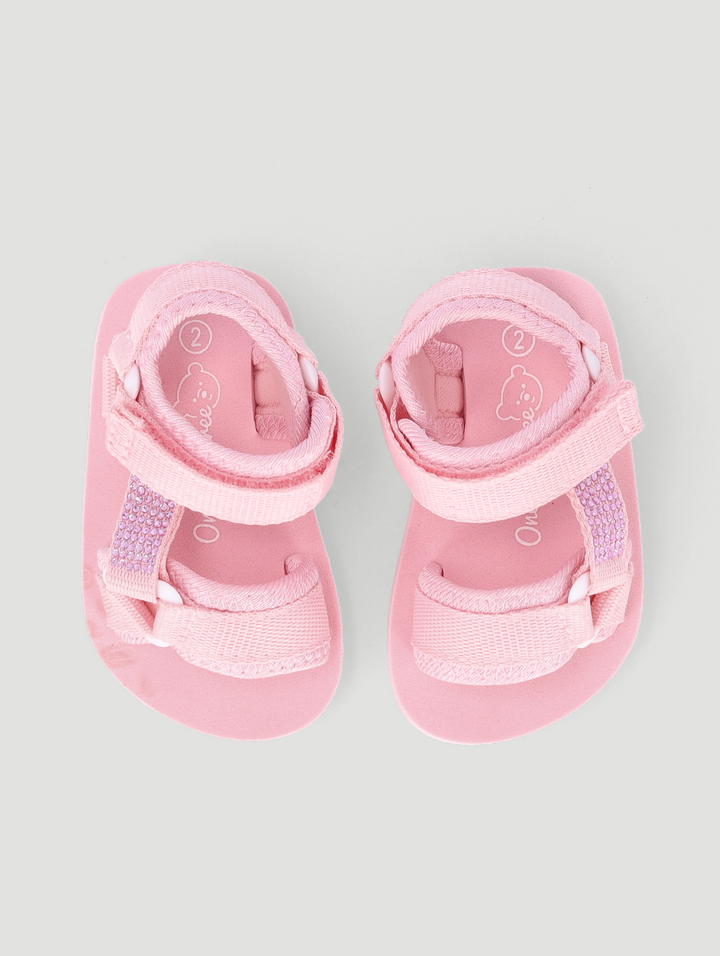 Baby Girls Rhinestone Detail Adventure Sandal - Pink