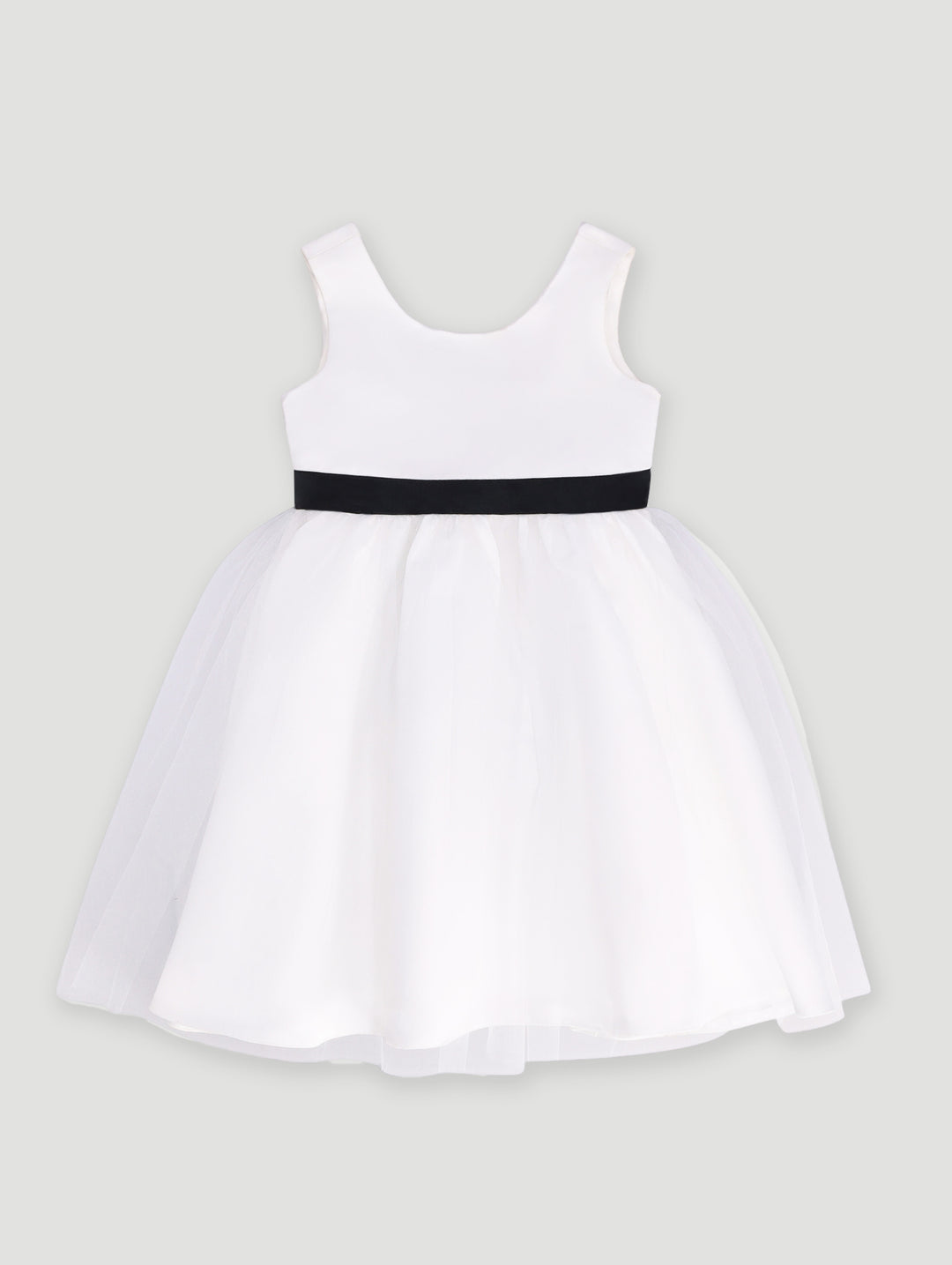 Pre- Girls Satin Graduation Dress - White