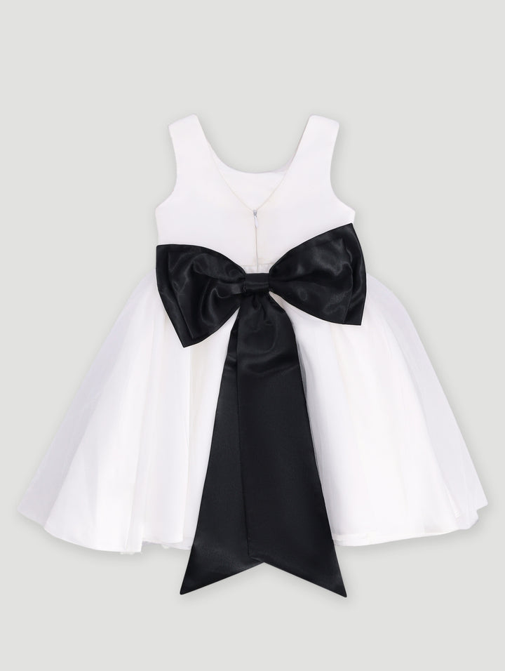 Pre- Girls Satin Graduation Dress - White