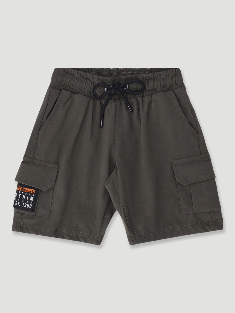 Pre-Boys Nylon Cargo Shorts - Dark Green