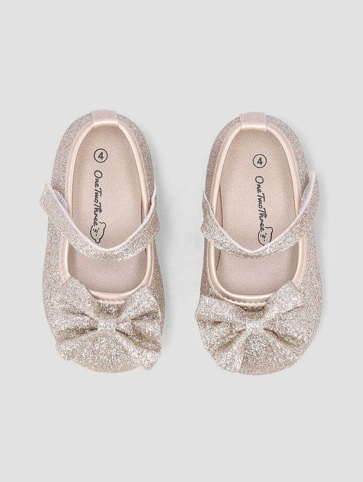 Baby Girls Mesh Bow Pump - Pink