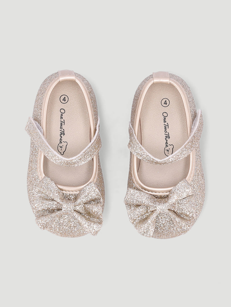Baby Girls Mesh Bow Pump - Pink