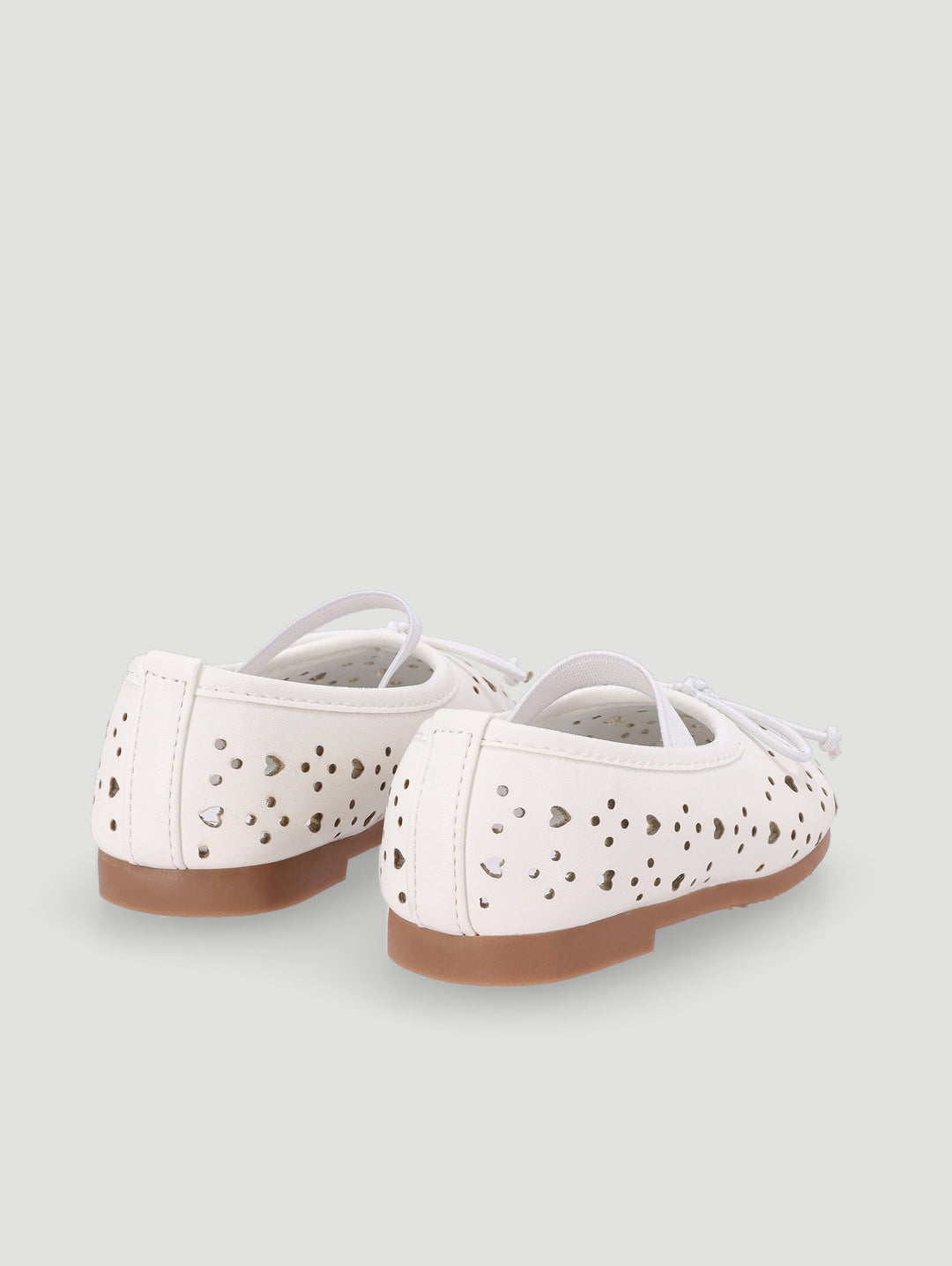 Baby Girls Laser Cut Hearts Pump - White