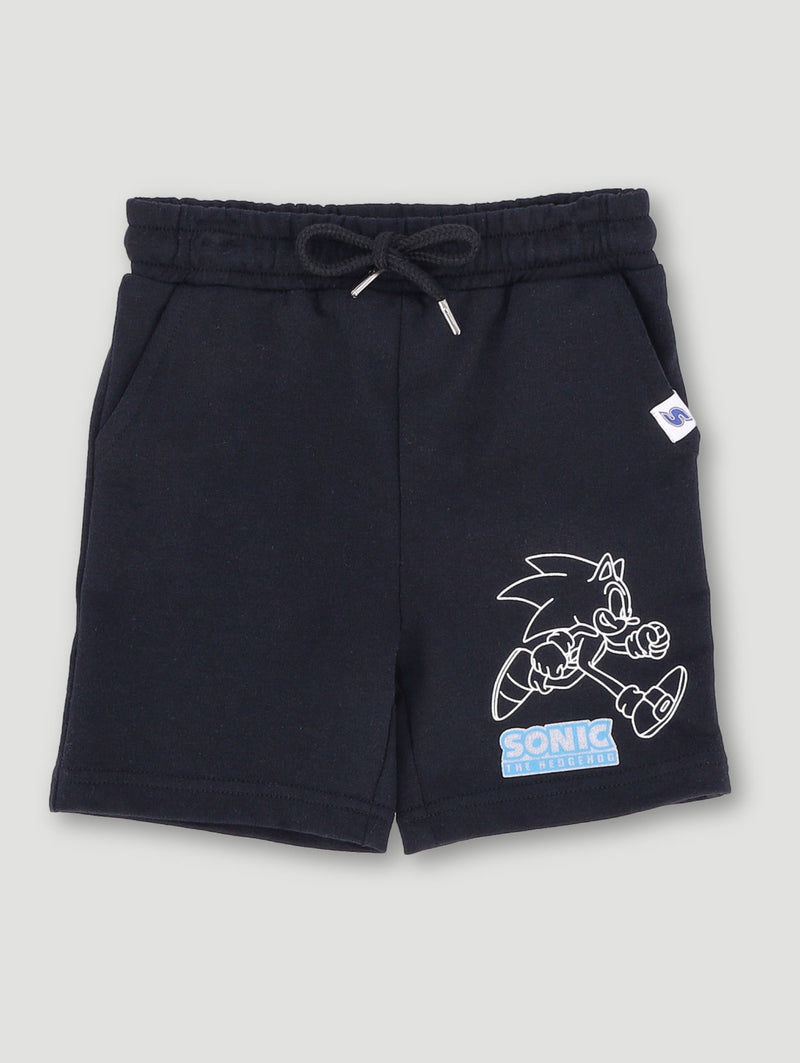 Pre-Boys Sonic Print Short - Black