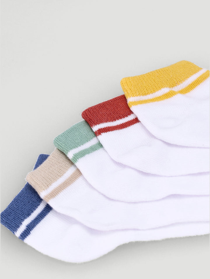 Pre-Boys 5 Pack Plain Low Cut Socks - Multi