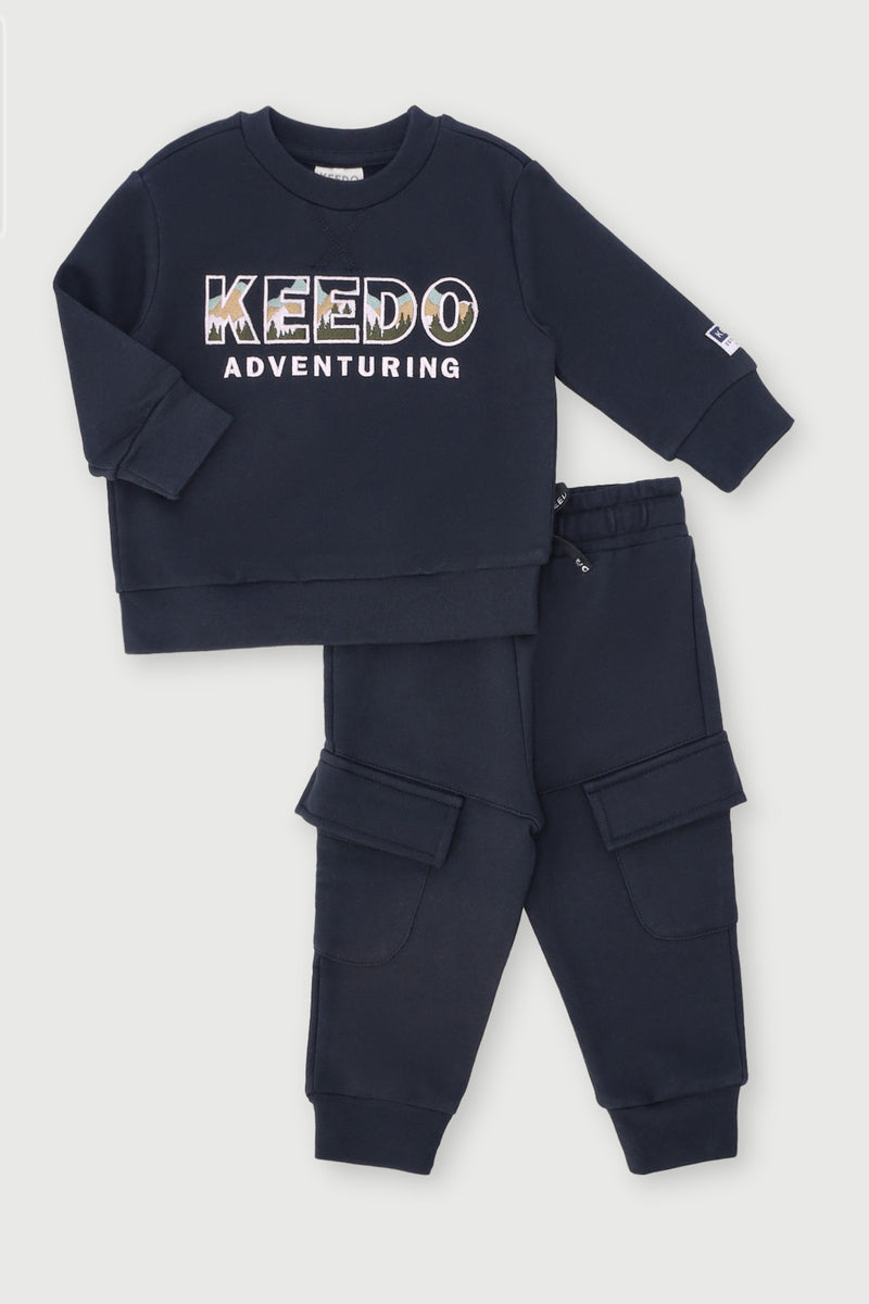 Keedo Baby Boys Embroidery Fleece Set