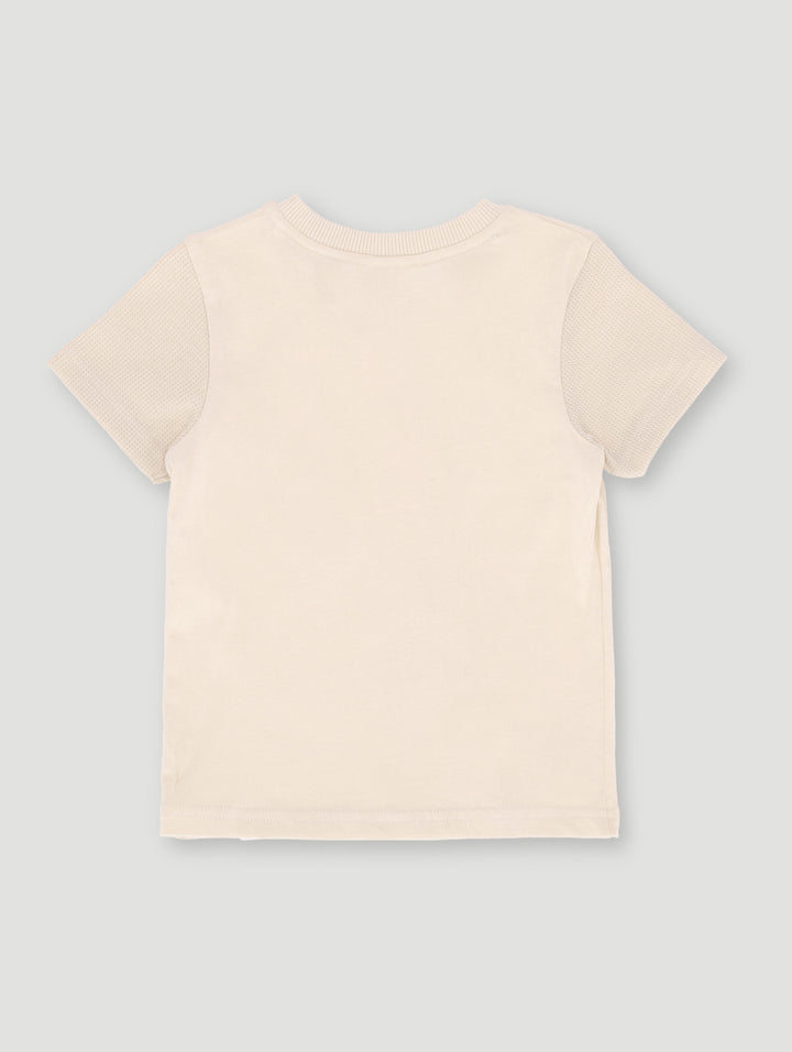 Pre-Boys Waffle & Print Tee - Stone