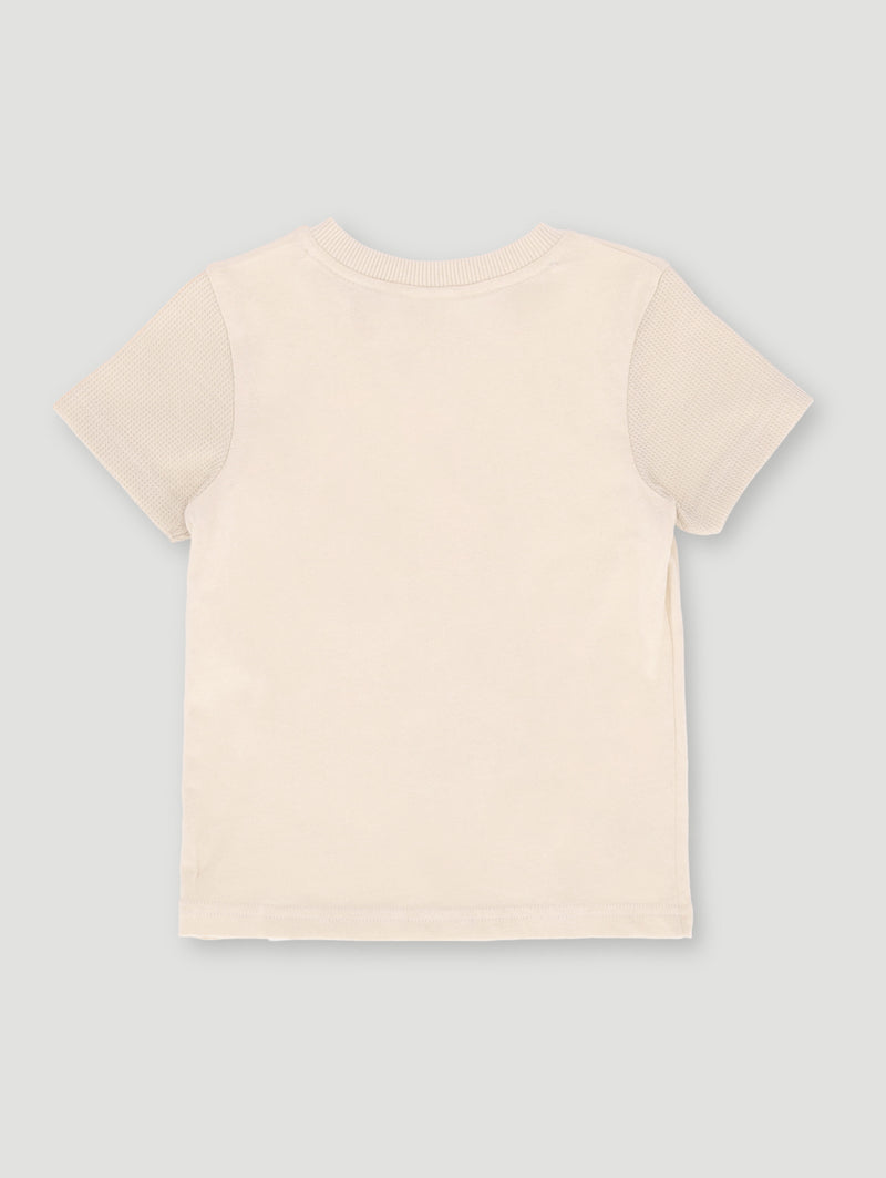 Pre-Boys Waffle & Print Tee - Stone
