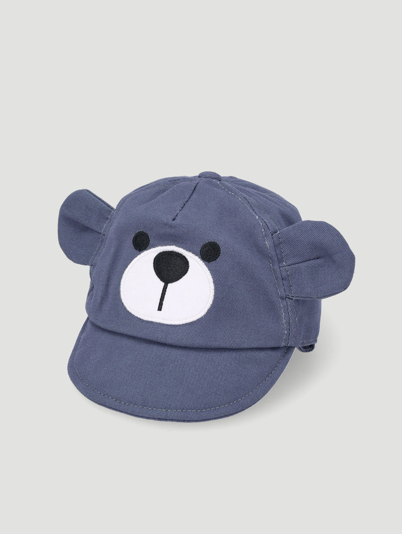 Baby Boys Embroidered Bear Peak Hat - Blue