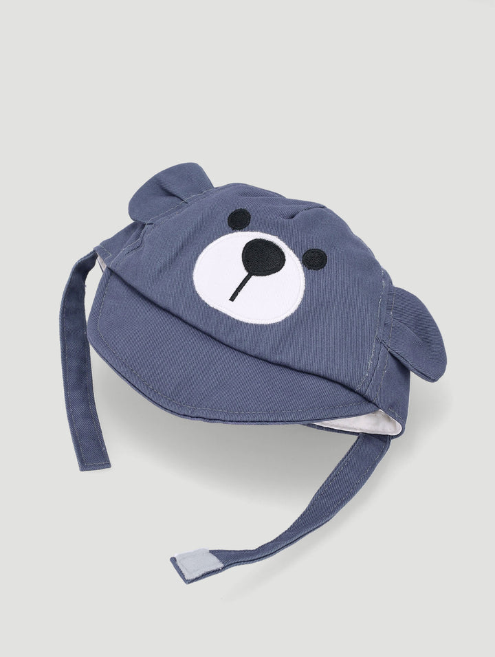 Baby Boys Embroidered Bear Peak Hat - Blue