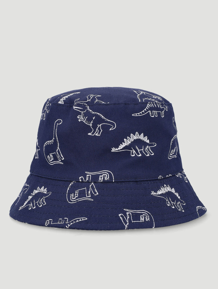 Baby Boys Dino Print Bucket Hat - Navy