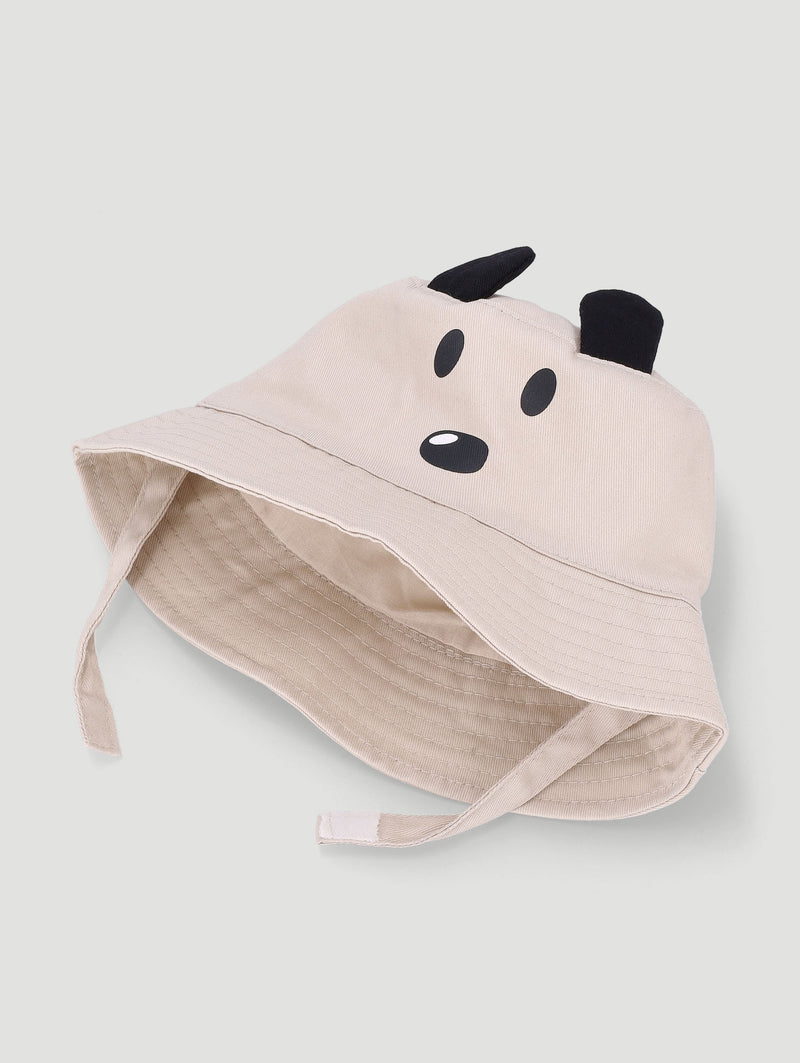 Baby Boys Puppy Bucket Hat  - Stone