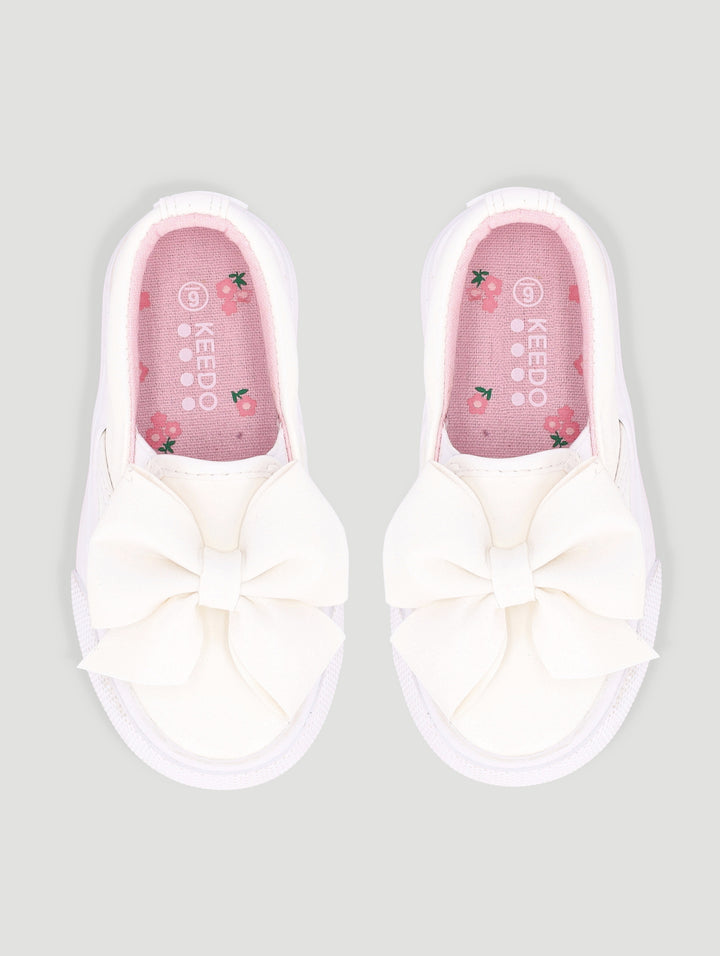 Keedo Girls Bow Slip-On Sneaker - White