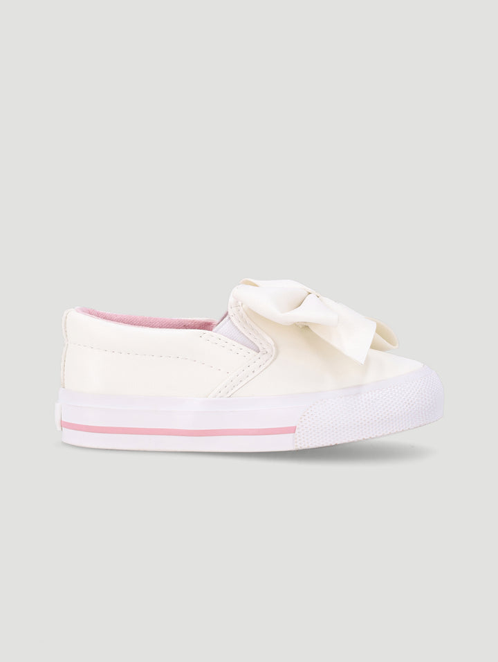 Keedo Girls Bow Slip-On Sneaker - White