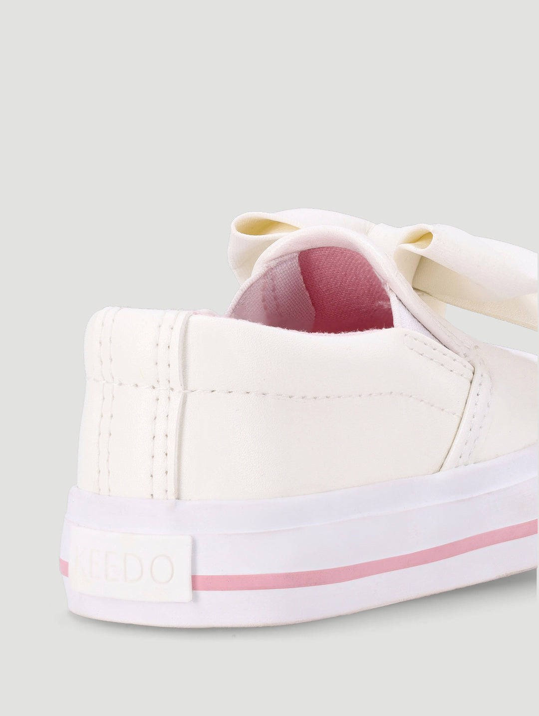 Keedo Girls Bow Slip-On Sneaker - White