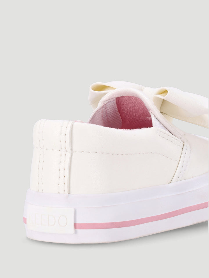 Keedo Girls Bow Slip-On Sneaker - White