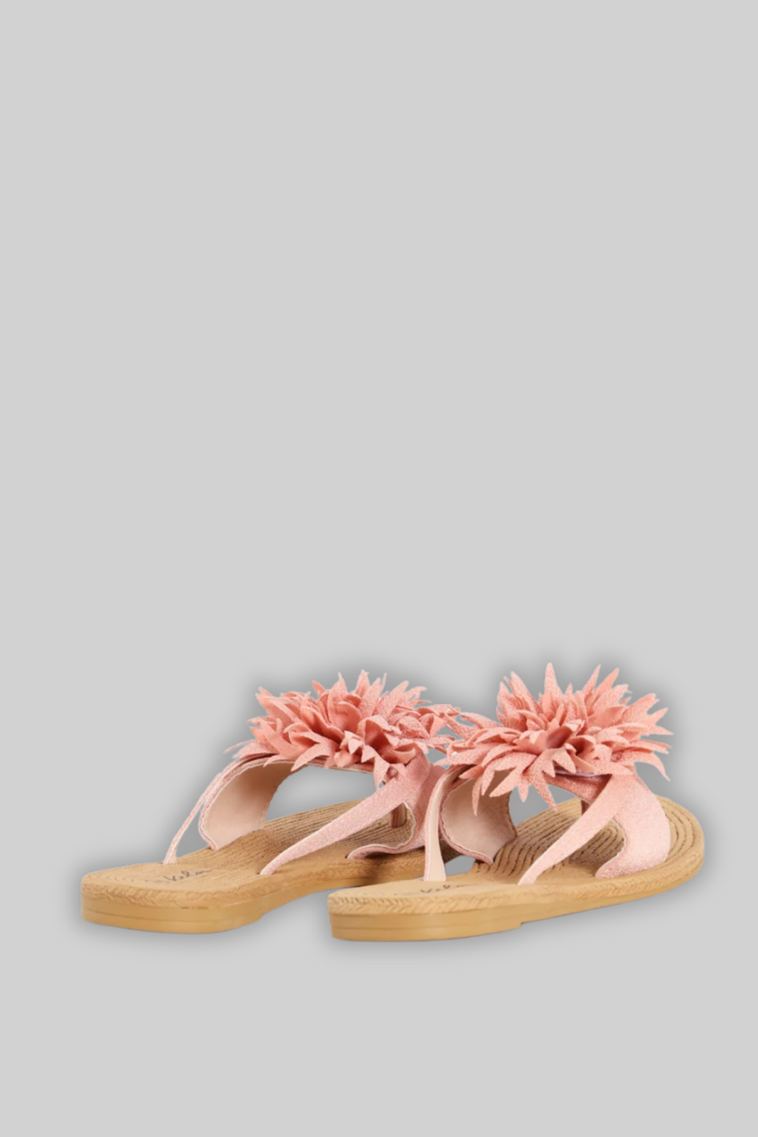 Moulded Thick Strap Mule With Flower Detail - Blush
