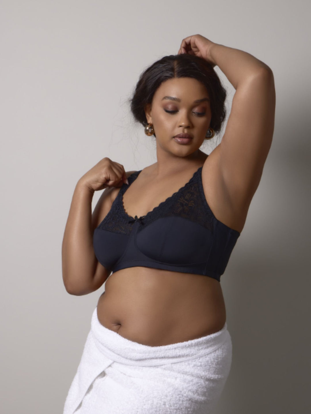 2 Pack Lace Wireless Bra - Beige/Black