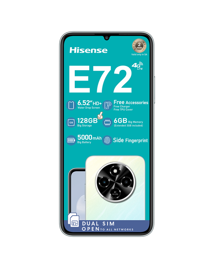 E72 128GB 4G Dual Sim Cellphone - Blue