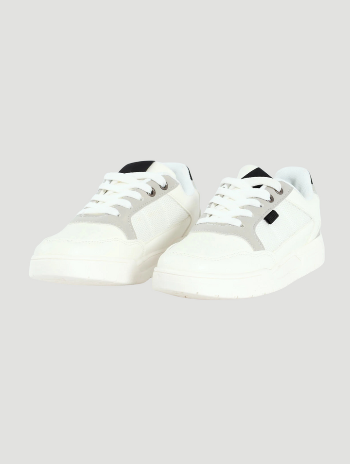 Boys Pu Mesh Sneaker - White