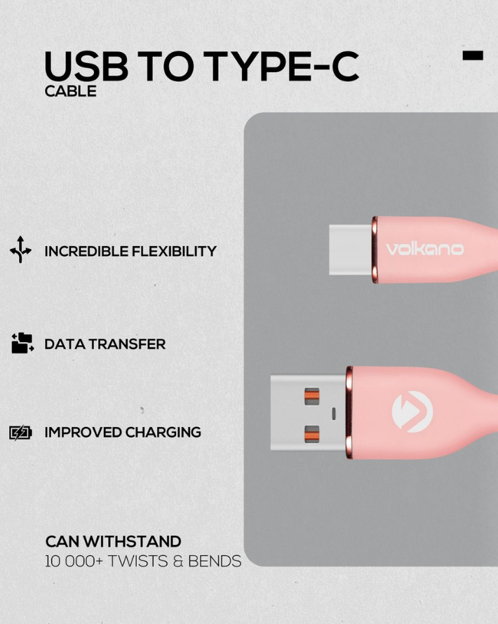 Flexi Series Type-C to Type-C 2.5m 30W Pink