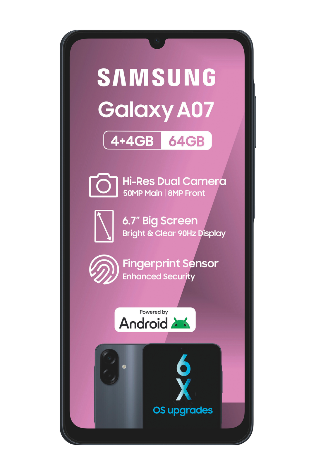 Galaxy A07 4/64GB Dual Sim Cellphone - Black