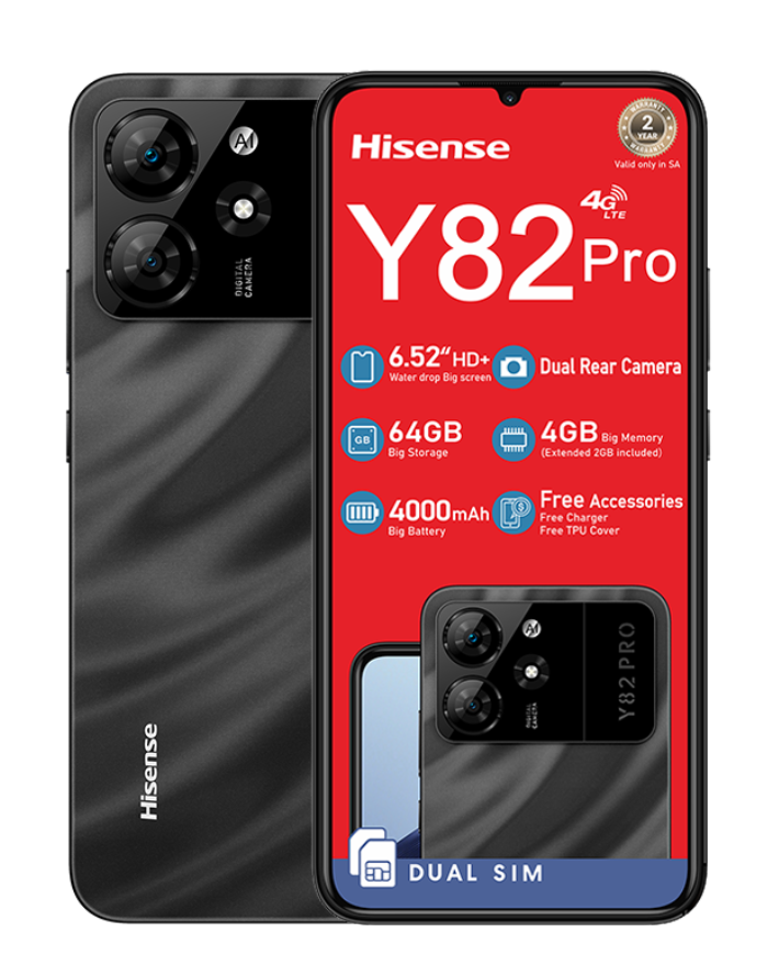 Y82 Pro 64GB 4G Dual Sim Black Cellphone