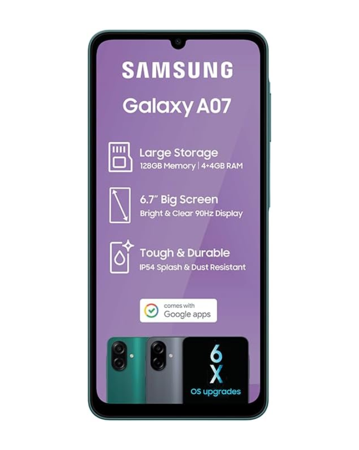 Galaxy A07 4GB + 128GB Dual Sim Cellphone - Green- Box Deal