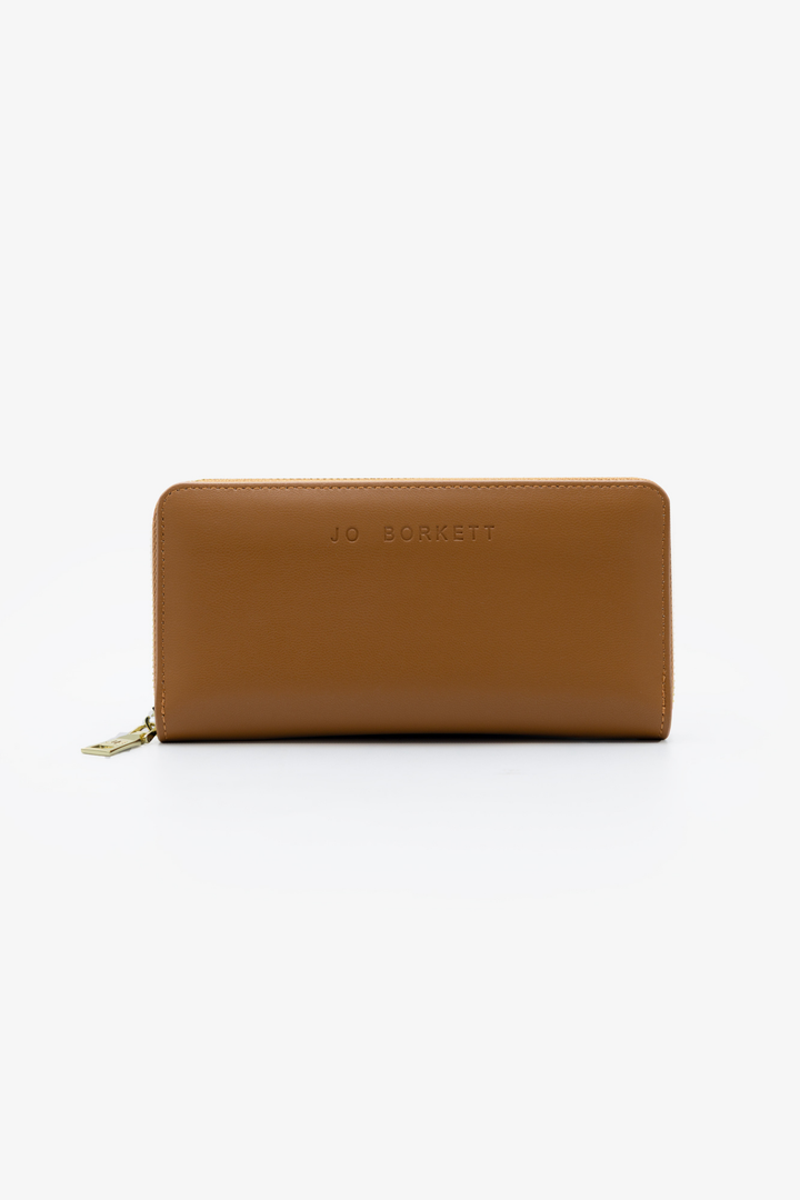 Meryl Smooth Zip Around Purse - Tan