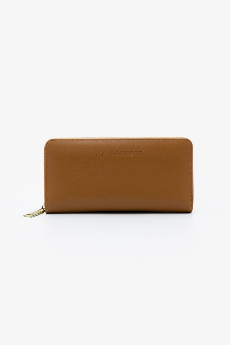 Meryl Smooth Zip Around Purse - Tan