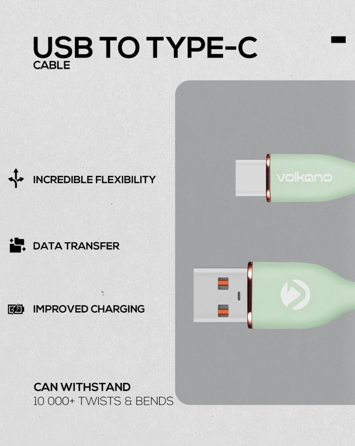 Flexi Series Type-C to Type-C 2.5m 30W Green