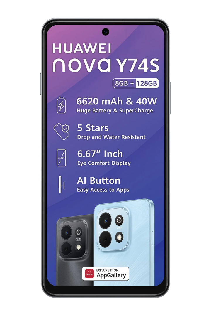 NOVA Y74  8+256 GB Dual Sim Cellphone - Black