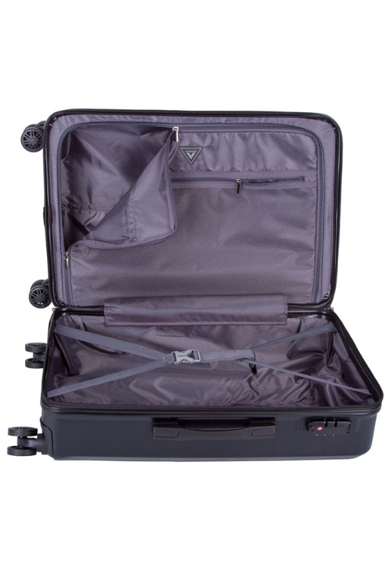 Mahe 4 Wheel Trolley Case Luggage - Black