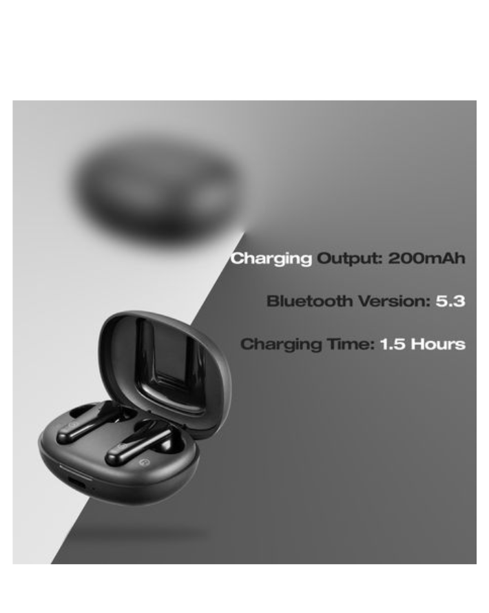 Ambient TWS Earphones with Dual Mic ENC - Black
