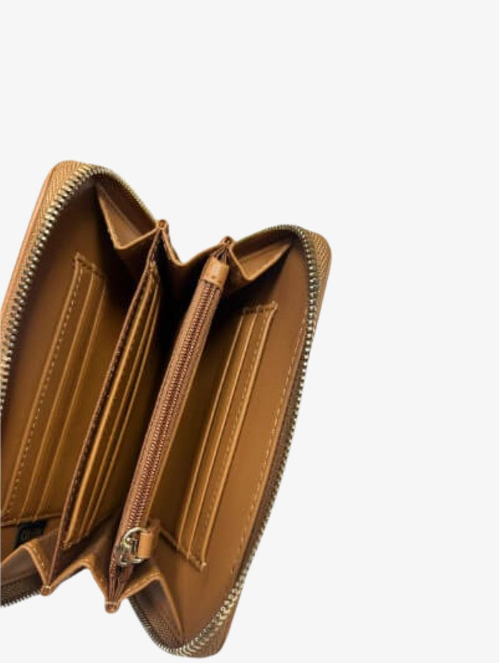 Iconic Medium Zip Around Purse - Brown