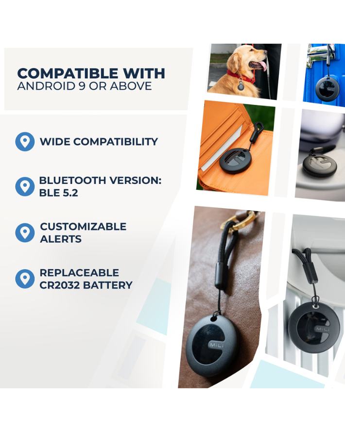 MiTag Android Tag with Keyring - Black